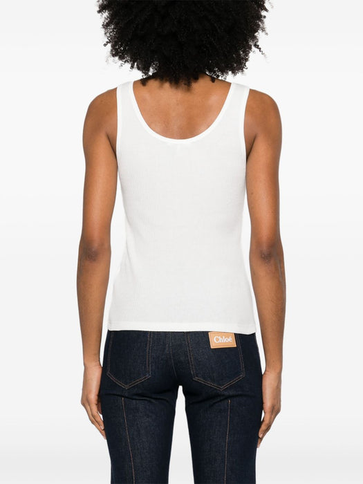 Logo tank top in jersey CH25SJH12180 101 CHLOÉ 