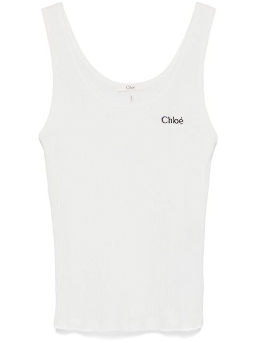Logo tank top in jersey CH25SJH12180 101 CHLOÉ 