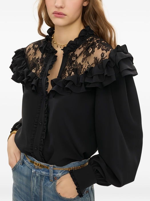 High-neck ruffled blouse CH26AHT40005 001 CHLOÉ 