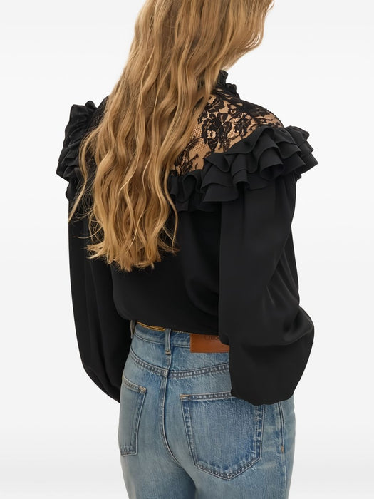 High-neck ruffled blouse CH26AHT40005 001 CHLOÉ 