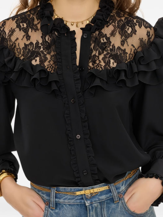 High-neck ruffled blouse CH26AHT40005 001 CHLOÉ 