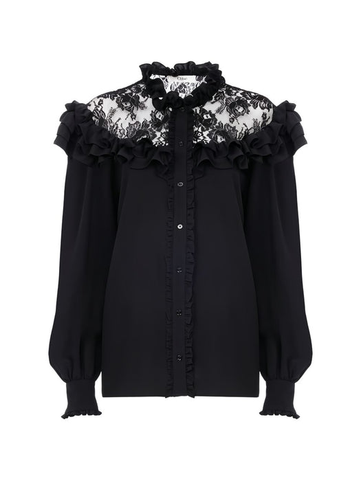 High-neck ruffled blouse CH26AHT40005 001 CHLOÉ 