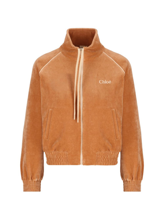 High-neck logo tracksuit jacket in Velvet CH26AJH25188 271 CHLOÉ 
