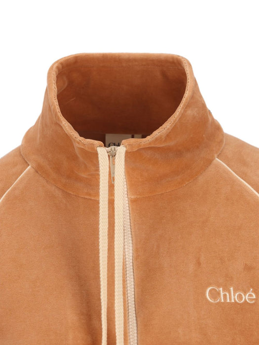 High-neck logo tracksuit jacket in Velvet CH26AJH25188 271 CHLOÉ 