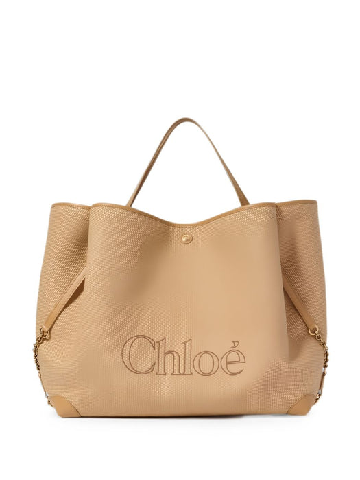 Large double carry bag in raffia-effect fibres CH26AS654S71 218 CHLOÉ 