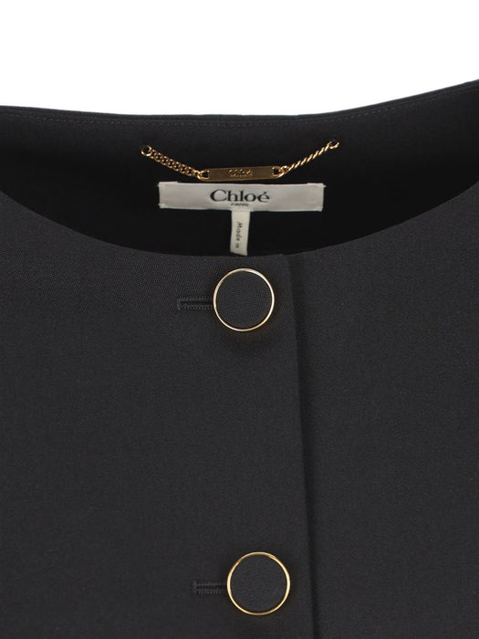 Collarless cropped jacket CH26AVE24067 001 CHLOÉ 