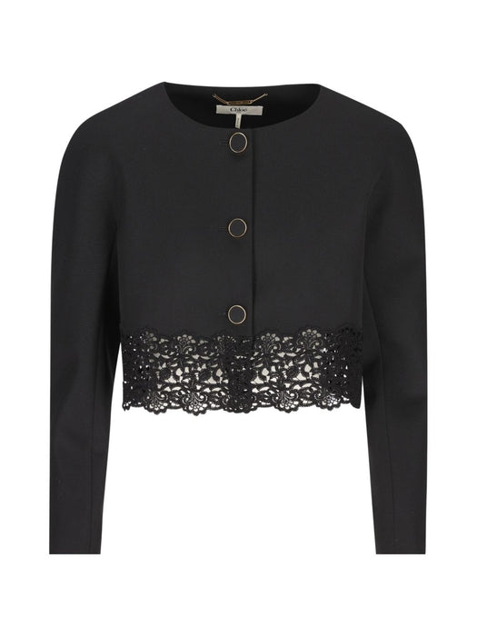Collarless cropped jacket CH26AVE24067 001 CHLOÉ 