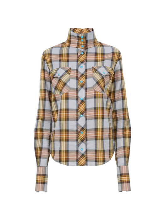 Lavallière shirt in check cotton & cupro<BR/> CH26WHT94053 20G CHLOÉ 