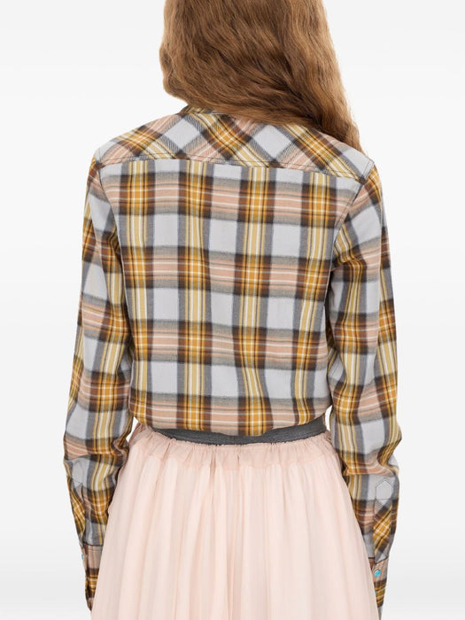 Lavallière shirt in check cotton & cupro<BR/> CH26WHT94053 20G CHLOÉ 