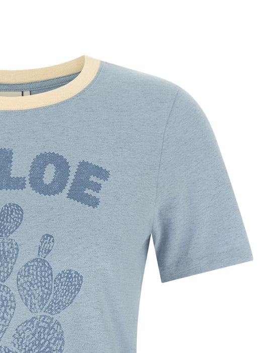 Logo-print cactus-print T-shirt CH26WJH08787 40J CHLOÉ 