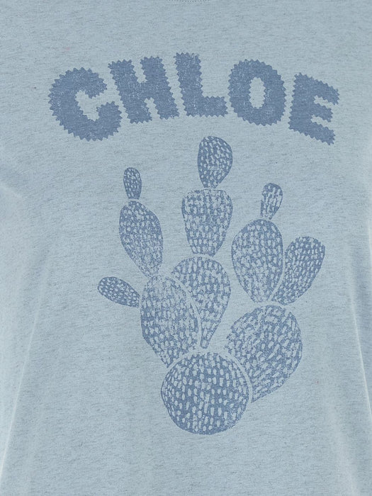 Logo-print cactus-print T-shirt CH26WJH08787 40J CHLOÉ 