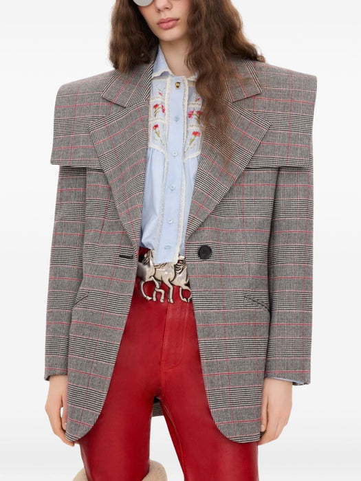 Single-breasted tailored jacket in Prince of Wales wool CH26WVE35167 1 935 CHLOÉ 
