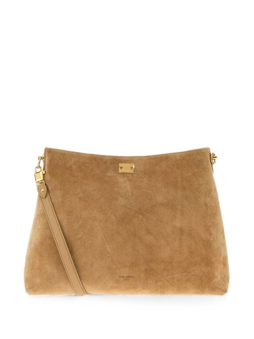 Logo-plaque suede shoulder bag BB7942 A07758A012 DOLCE & GABBANA 