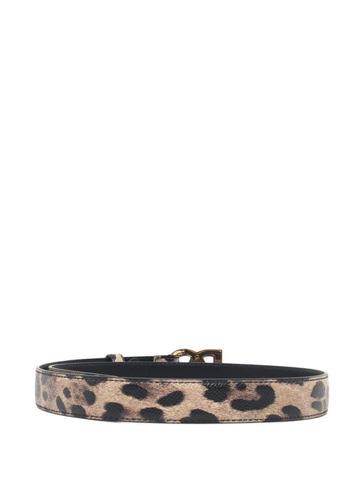 Leopard-print logo-plaque leather belt BE1447 AX566HY13M DOLCE & GABBANA 
