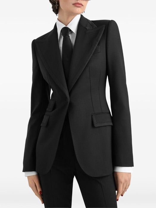 Turlington single-breasted jacket in bi-stretch twill F29EFT GDDFRN0000 DOLCE & GABBANA 