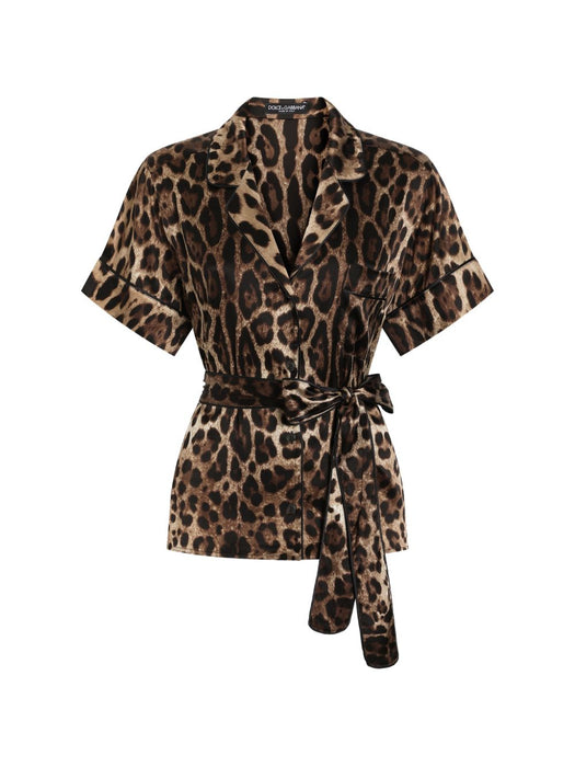 Leopard-print belted silk shirt F5G67T FSAXYHY13M DOLCE & GABBANA 