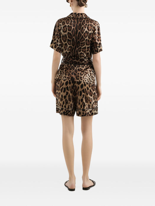 Leopard-print belted silk shirt F5G67T FSAXYHY13M DOLCE & GABBANA 