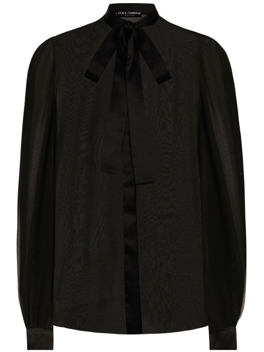 Silk chiffon shirt with pussy-bow F5S81T FU1ATN0000 DOLCE & GABBANA 