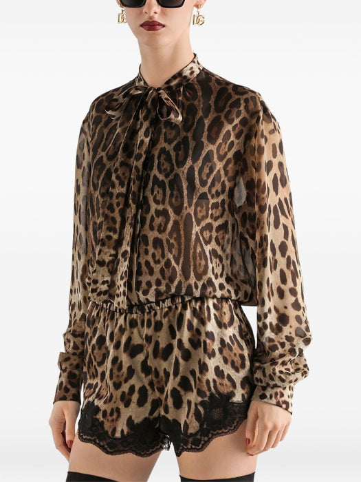Leo-print georgette shirt F5T27T IS1DYHY13M DOLCE & GABBANA 