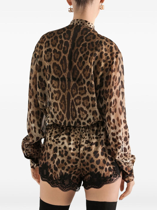 Leo-print georgette shirt F5T27T IS1DYHY13M DOLCE & GABBANA 