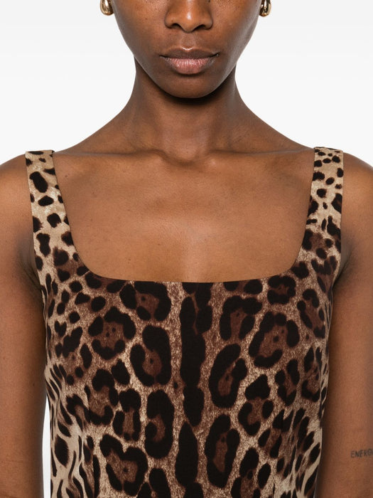Animal-print sleeveless midi dress F6F4ZT GDCLXHY13M DOLCE & GABBANA 