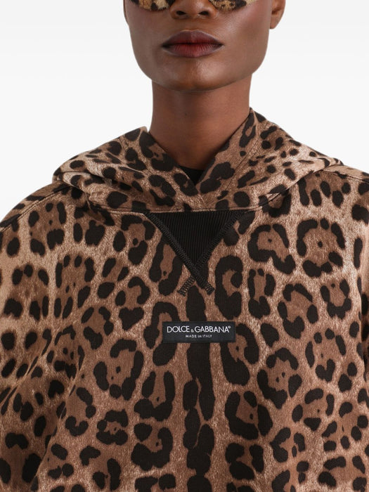 Leo-print cotton hooded sweatshirt F9U48T FS785HY13M DOLCE & GABBANA 