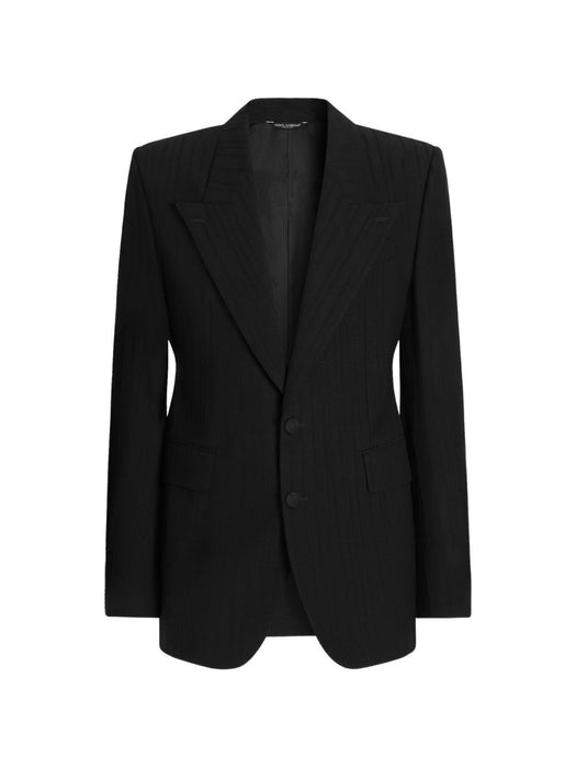 Sinatra single-breasted jacket in striped wool<BR/> G2VN9T FR22AN0000 DOLCE & GABBANA 