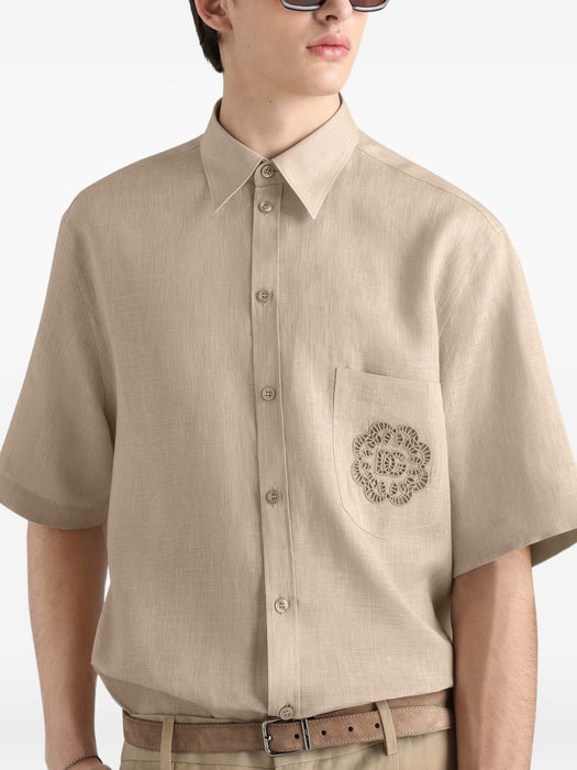 Portofino shirt in linen G5OS0Z FU4MHM2037 DOLCE & GABBANA 