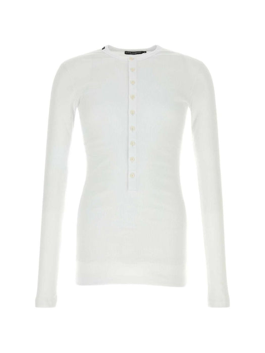 Ribbed-knit henley T-shirt G8PG8Z FUGKYW0800 DOLCE & GABBANA 
