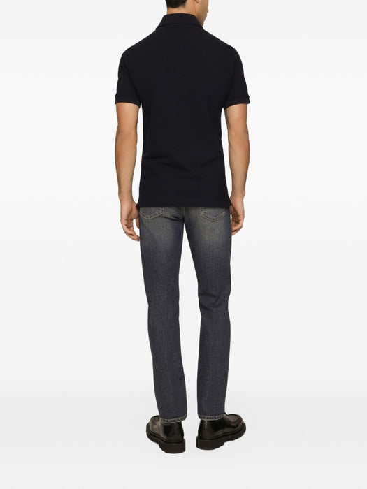 Cotton piqué polo-shirt with branded tag G8PL4T G7P1DB0665 DOLCE & GABBANA 