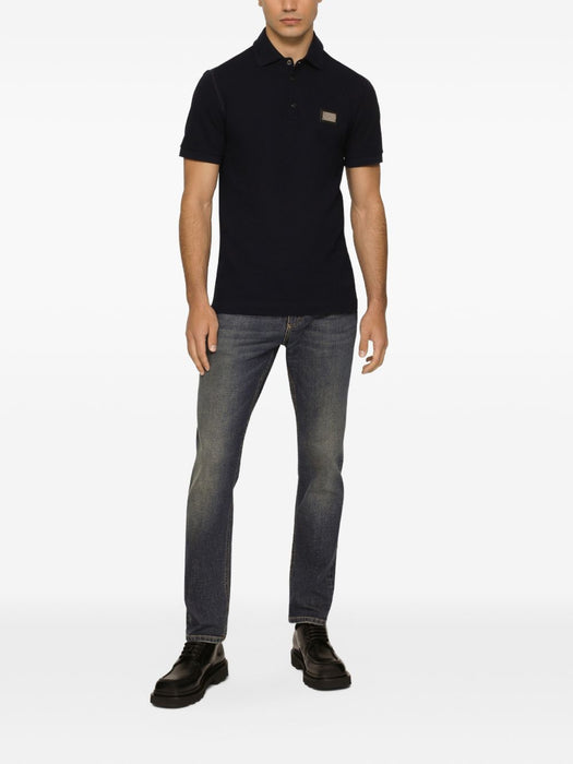 Cotton piqué polo-shirt with branded tag G8PL4T G7P1DB0665 DOLCE & GABBANA 