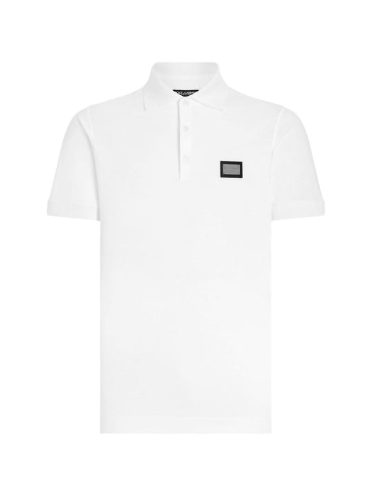Cotton piqué polo-shirt with branded tag G8PL4T G7P1DW0800 DOLCE & GABBANA 