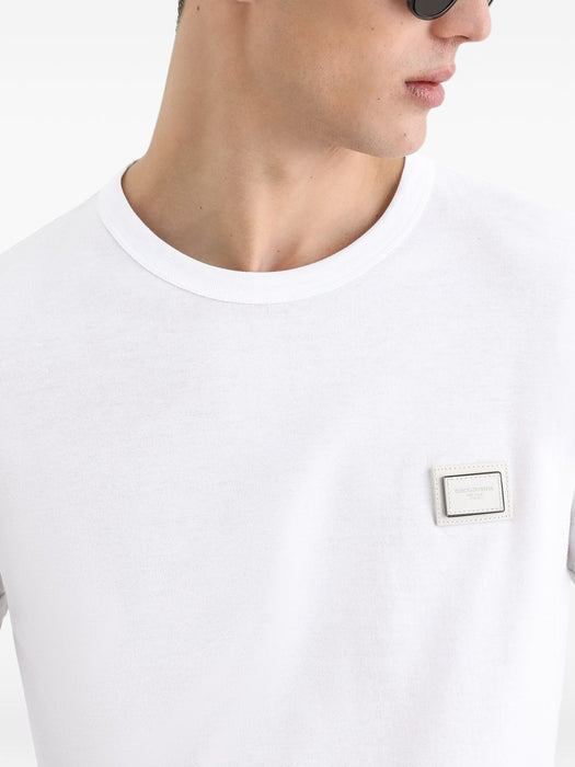 Cotton T-shirt with logo plate G8PV1T G7Q1QW0800 DOLCE & GABBANA 