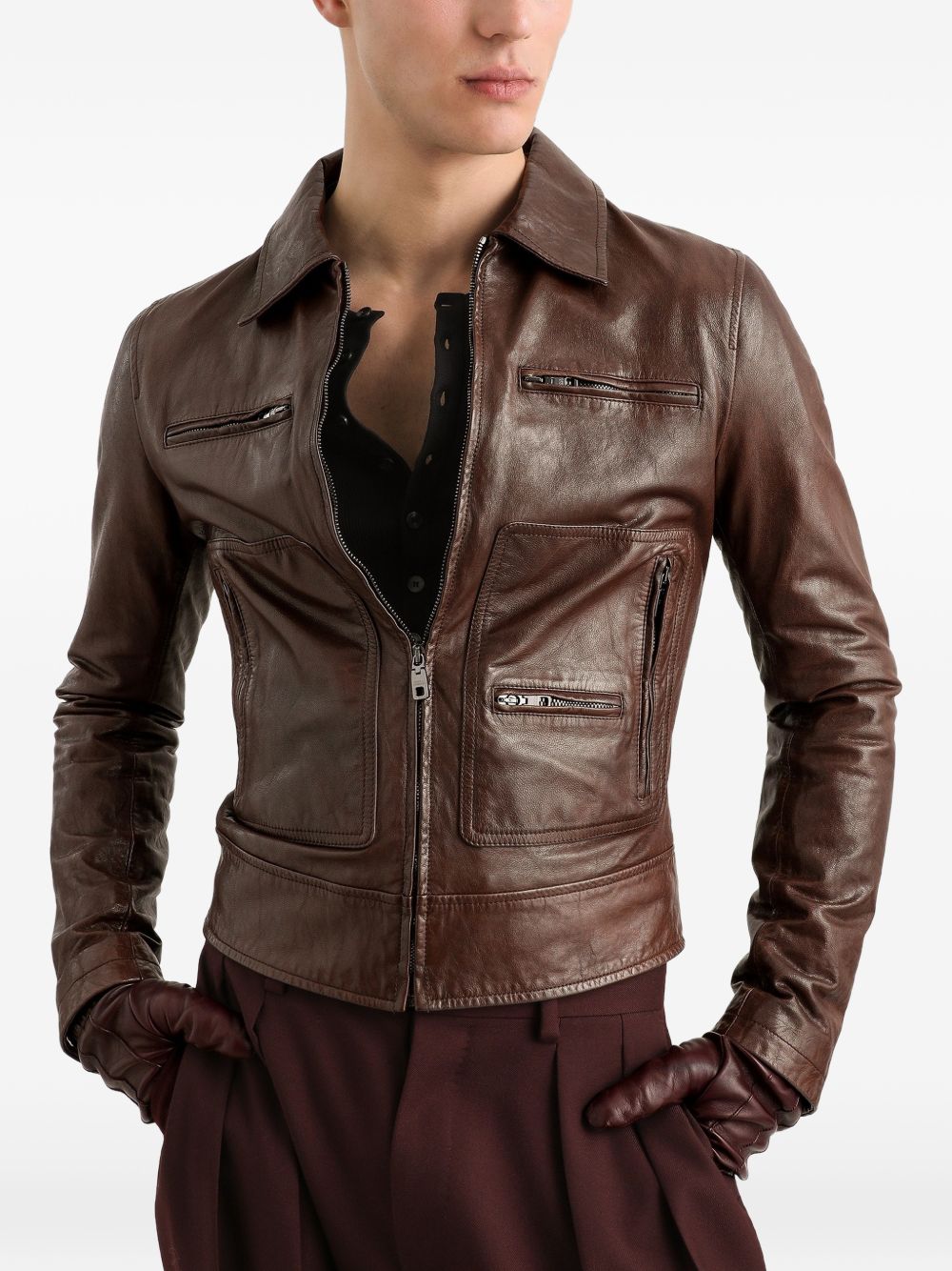 leather jacket G9BWKL HULY2M0696 DOLCE & GABBANA 