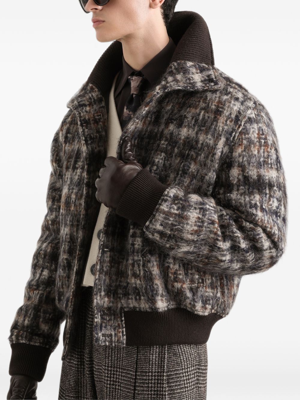 Check-pattern bomber jacket G9CNAT FQZA1S8100 DOLCE & GABBANA 