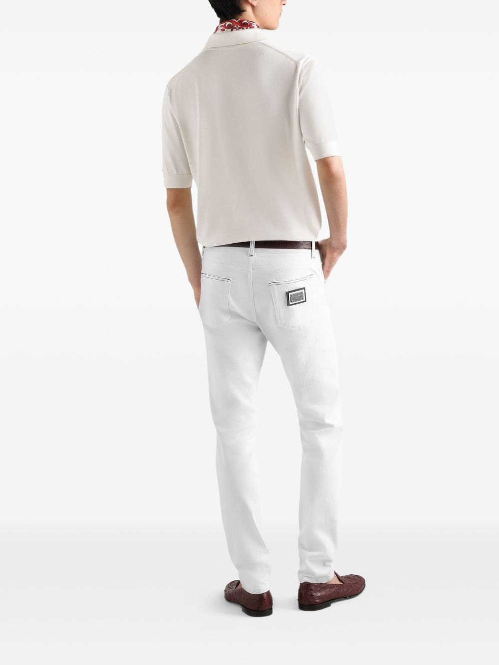 Silk knit polo shirt GXZBTZ JBSPKW0001 DOLCE & GABBANA 