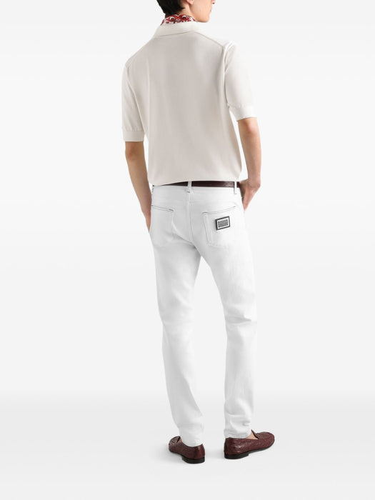 Silk knit polo shirt GXZBTZ JBSPKW0001 DOLCE & GABBANA 