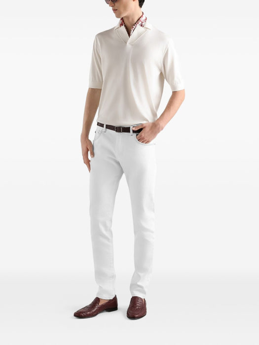 Silk knit polo shirt GXZBTZ JBSPKW0001 DOLCE & GABBANA 