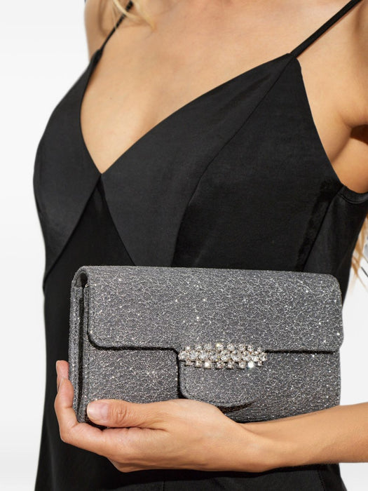 Bing clutch bag BING WALLET/CHAIN HFGANTRACITE/SILVER JIMMY CHOO 