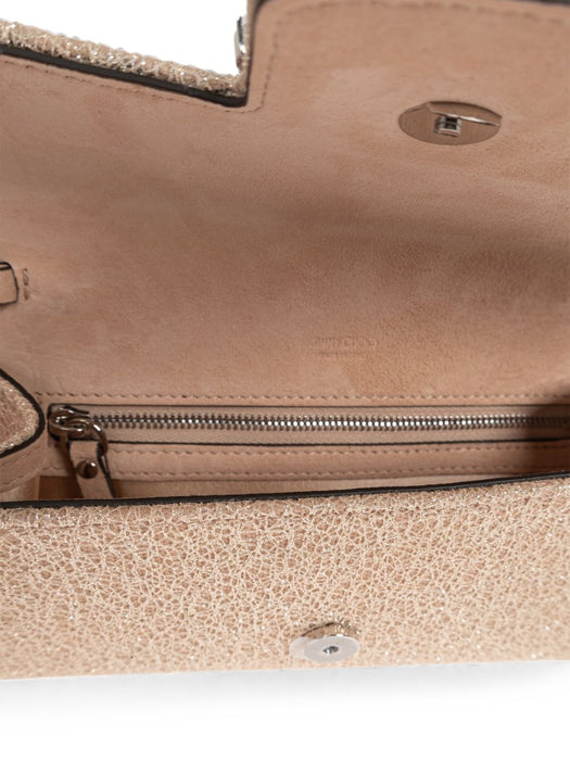 Bing crystal-embellished wallet on chain BING WALLET/CHAIN HFGMACARON/SILVER JIMMY CHOO 