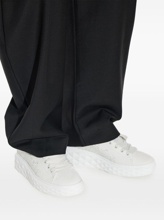 Diamond Light Maxi crystal-embellished leather sneakers DIAMOND LIGHT MAXI/F UGKX WHITE/CRYSTAL JIMMY CHOO 