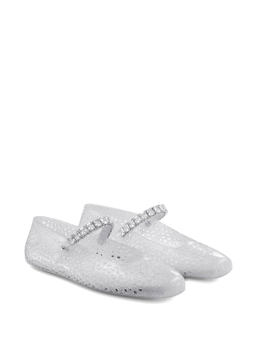 Clear Jelly Ballerina Flats THE JELLY NTXCLEAR/SILVER MIX/CRYSTAL JIMMY CHOO 