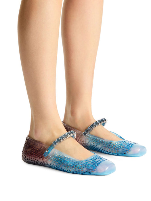 Denim Degrade Jelly Ballerina Flats THE JELLY TKCDENIM/DENIM JIMMY CHOO 