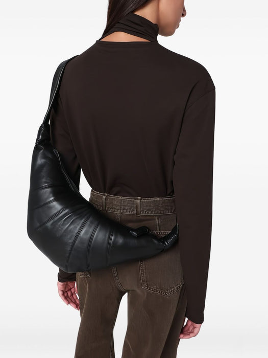 Medium Croissant leather shoulder bag BG0001 LL095BLACK BK999 LEMAIRE 