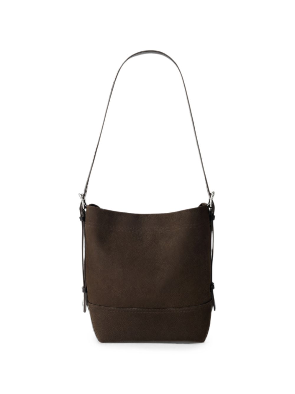 SMALL BELTED TOTE BAG IN ALPACA NUBUCK BG0201 LL0189 EBONY BROWN BR007 LEMAIRE 