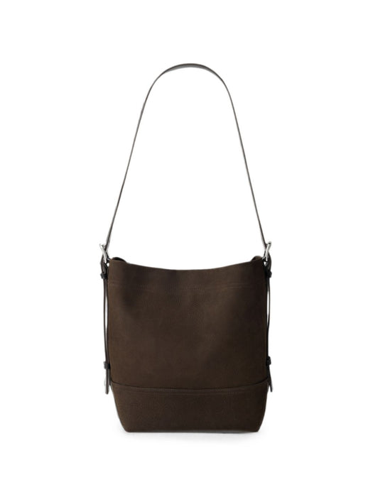 SMALL BELTED TOTE BAG IN ALPACA NUBUCK BG0201 LL0189 EBONY BROWN BR007 LEMAIRE 