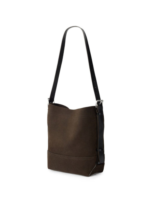 SMALL BELTED TOTE BAG IN ALPACA NUBUCK BG0201 LL0189 EBONY BROWN BR007 LEMAIRE 