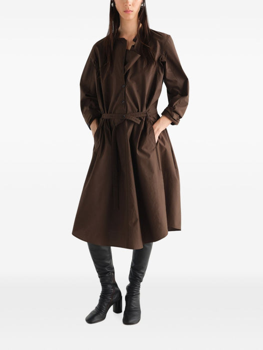 SAILOR DRESS IN WASHED COTTON AND SILK BLEND DR1165 LF1500TRUFFLE BR477 LEMAIRE 