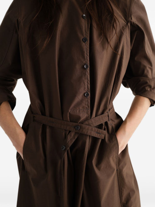 SAILOR DRESS IN WASHED COTTON AND SILK BLEND DR1165 LF1500TRUFFLE BR477 LEMAIRE 