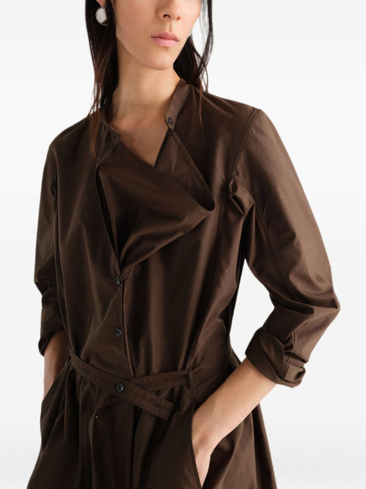 SAILOR DRESS IN WASHED COTTON AND SILK BLEND DR1165 LF1500TRUFFLE BR477 LEMAIRE 
